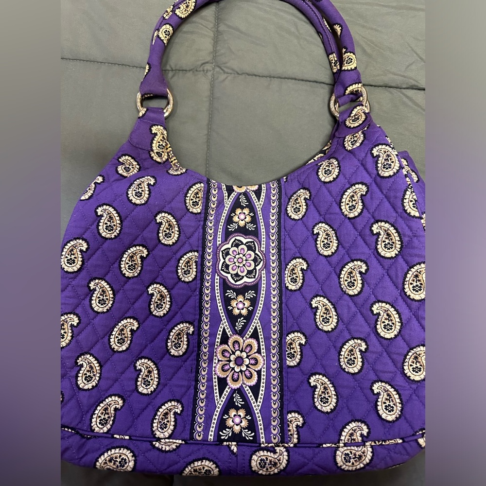 Vera Bradley Lg Double Strap Violet floral pattern bag